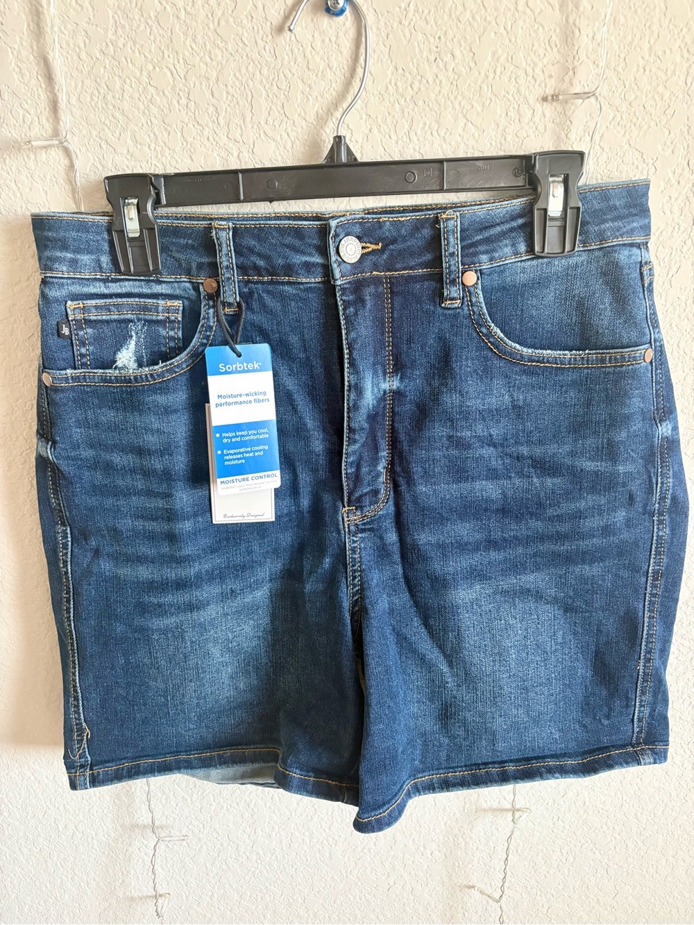 Tummy Control Dark Blue Denim Jeans Shorts